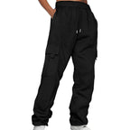 Men's Wide-Leg Cargo Sweatpants. Straight wide leg.