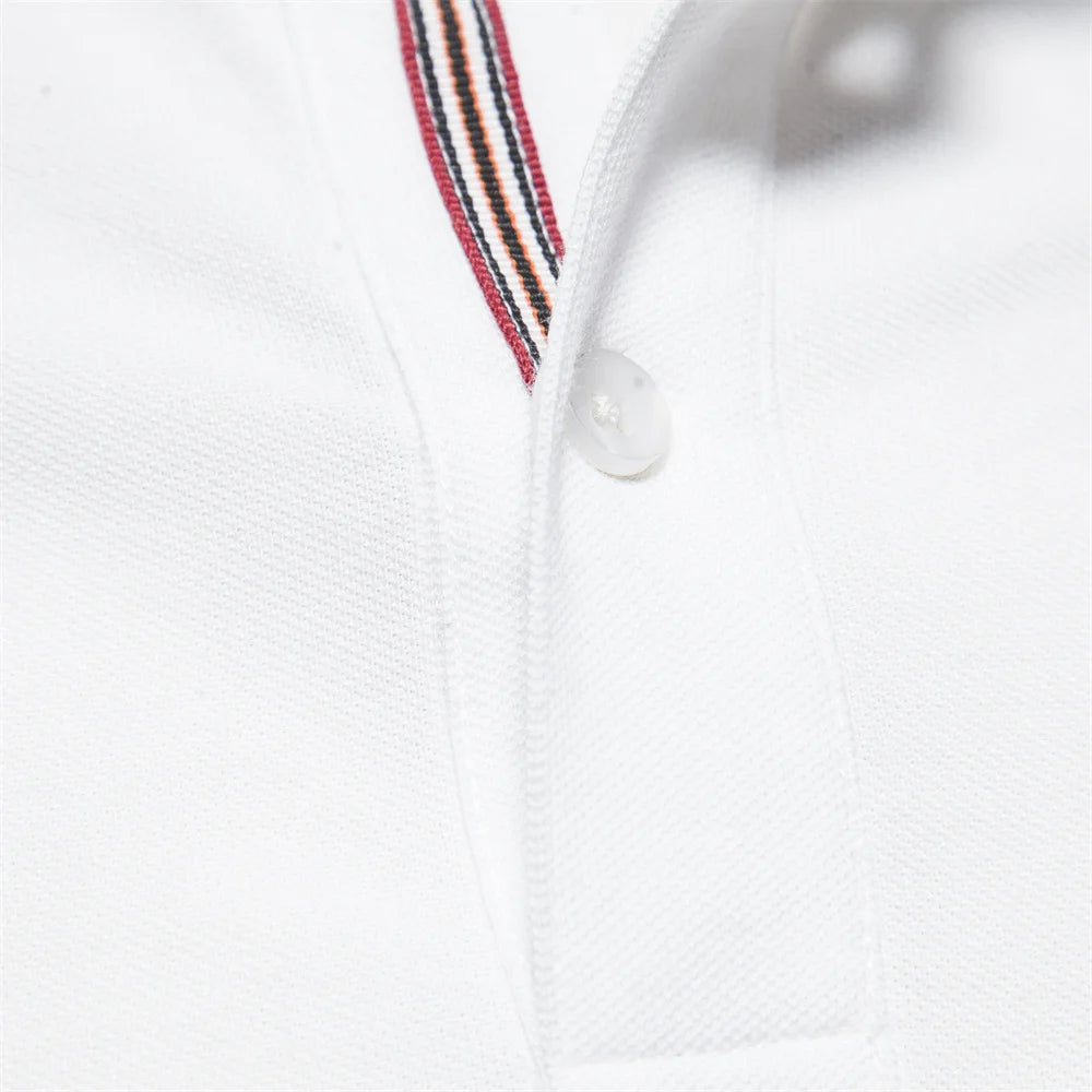 Men's Pique Polo With Giraffe Embroidery. Piqué texture.