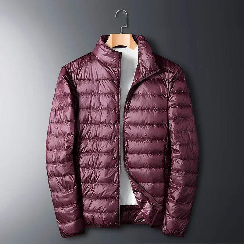 Men's Lightweight Stand-Collar Puffer Jacket. Lightweight quilted construction.