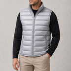 Men's Lightweight Narrow-Quilted Gilet. Narrow horizontal quilting.