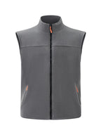Men's Stand-Collar Zip-Front Fleece Gilet. Fleece texture.