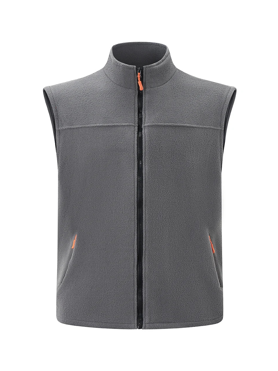 Men's Stand-Collar Zip-Front Fleece Gilet. Fleece texture.