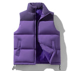 Men's Cord-Panel Puffer Gilet. Cord-textured yoke and collar.