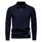 Men's Cotton-Blend Quarter-Zip Jumper. 95% cotton, 5% elastane.