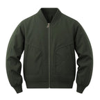 Men's Classic Zip-Front Cargo Bomber Jacket. Full zip front.
