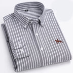 Men's Cotton Oxford Shirt in Plain, Stripe & Check. Oxford cotton fabric.