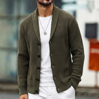 Men's Shawl-Collar Pocket Cardigan. Shawl collar.