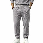 Men's Textured Tapered Drawstring Trousers. Textured finish.