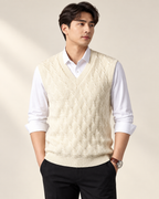 Textured knit slipover in Off-white — model view