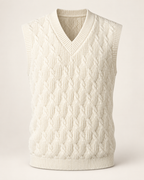 Textured knit slipover in Off-white — studio view