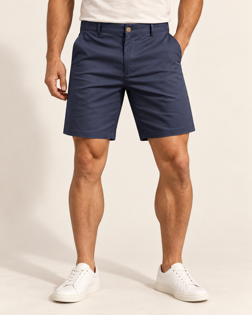 Classic chino shorts in Navy — model view