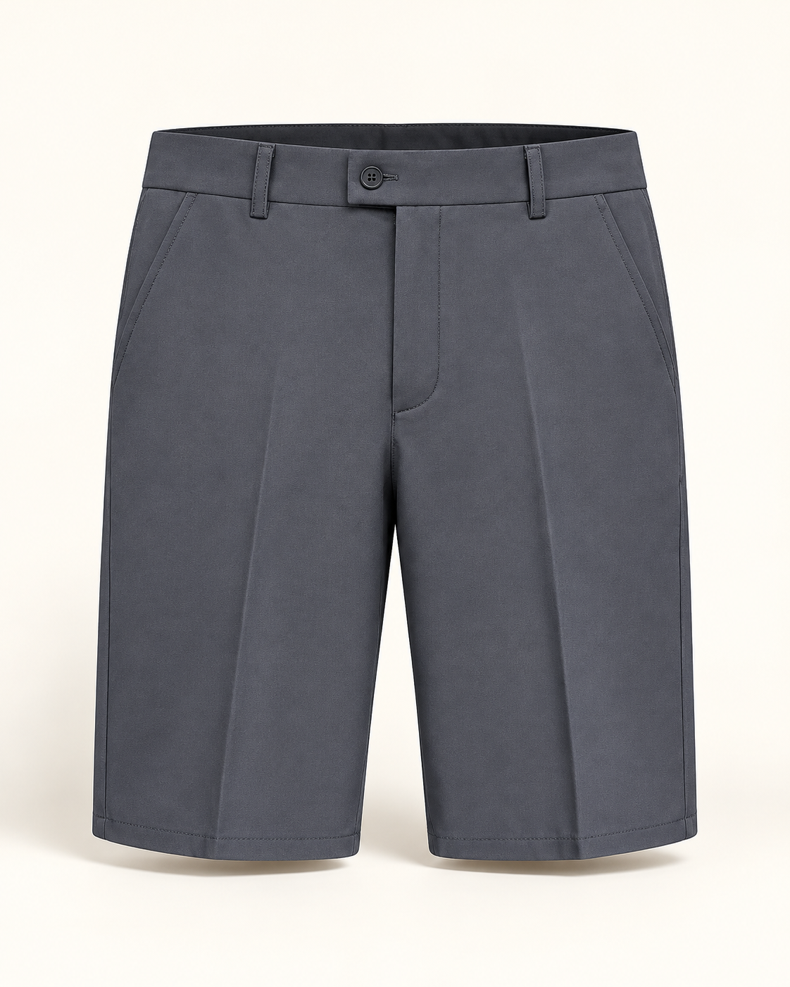 Pleated chino shorts in Charcoal — studio view