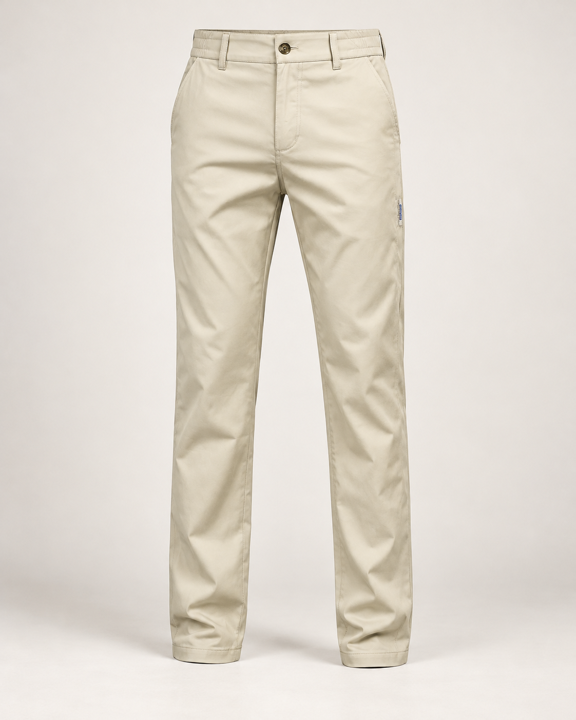 Lightweight straight trousers in Beige — studio view