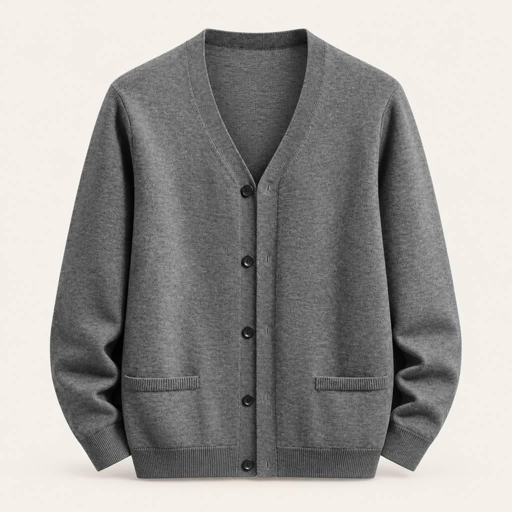 Studio view of knitwear on an ivory background