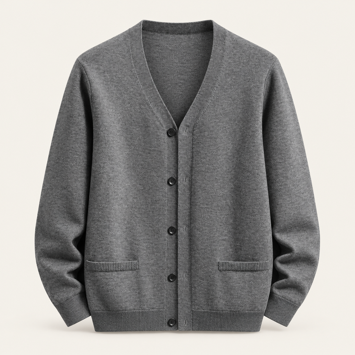 Studio view of knitwear on an ivory background