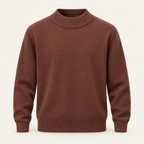 Studio view of knitwear on an ivory background