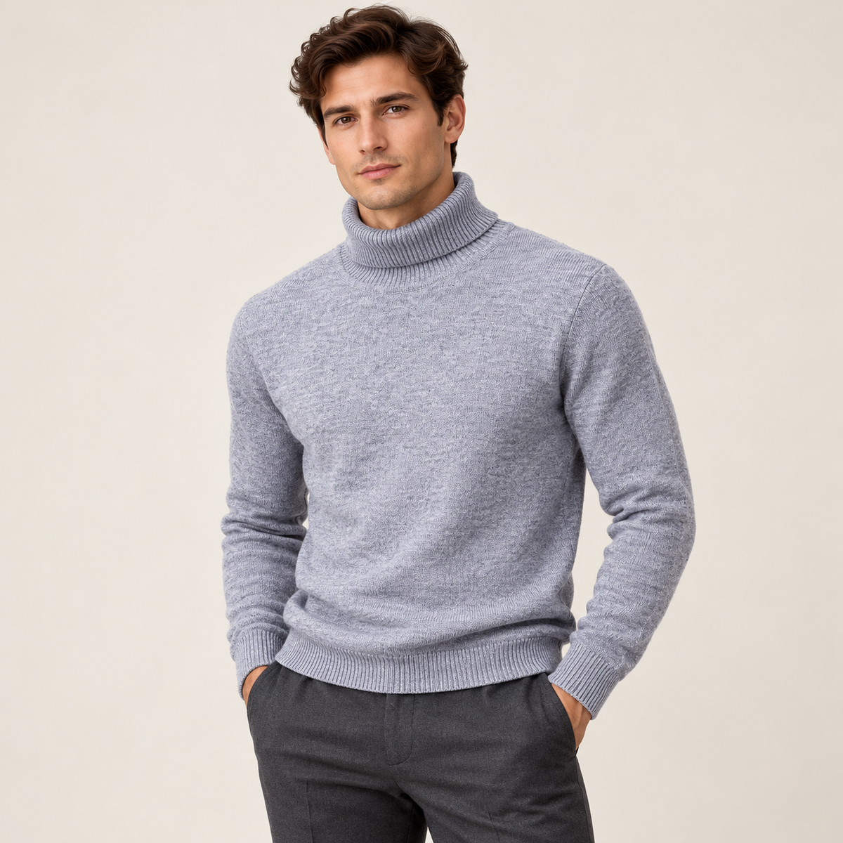Relaxed roll neck — model view