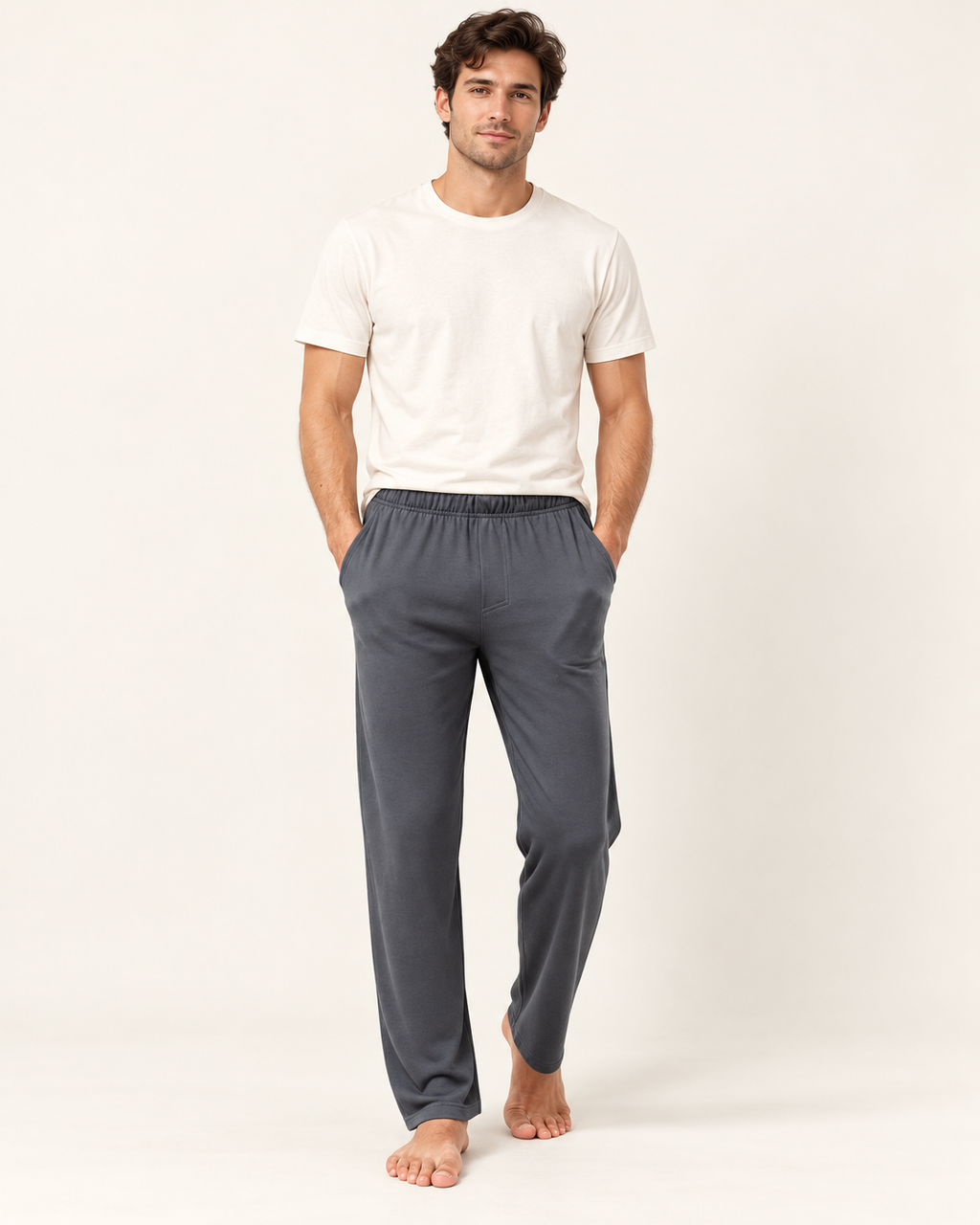 Cotton lounge trousers — model view