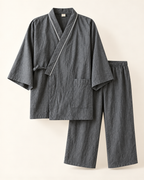 Piped kimono lounge set — studio view