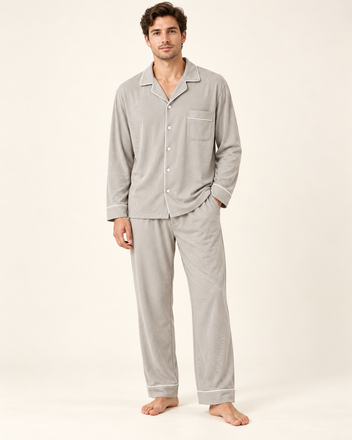 Stone cotton pyjamas — model view