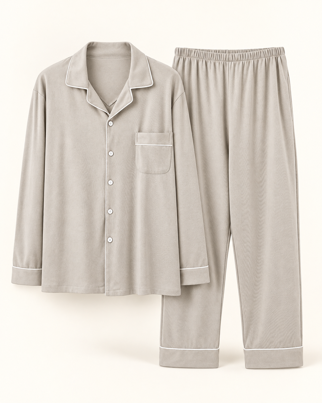 Stone cotton pyjamas — studio view