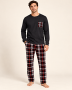 Tartan-trim lounge set — model view