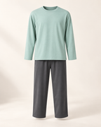 Relaxed cotton lounge set — studio view