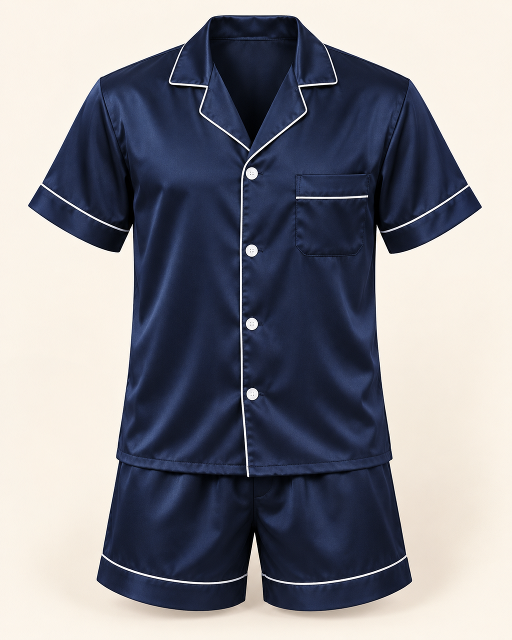 Satin short pyjamas — studio view
