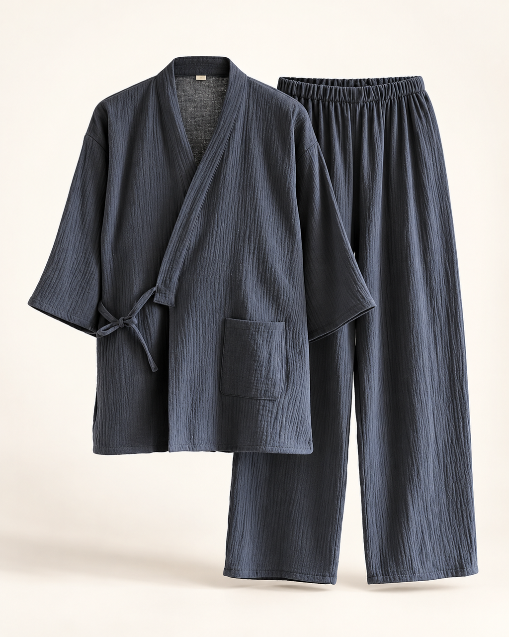 Textured kimono lounge set — studio view