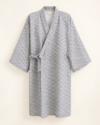 Patterned gauze robe — studio view