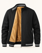 Fleece-lined bomber — studio photograph