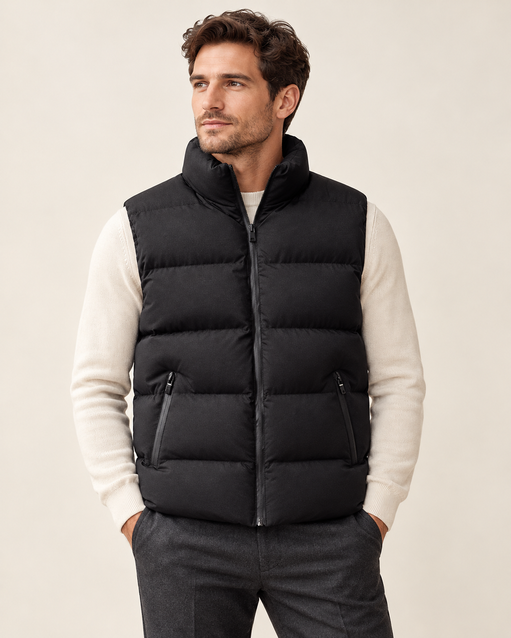 Padded winter gilet — model view