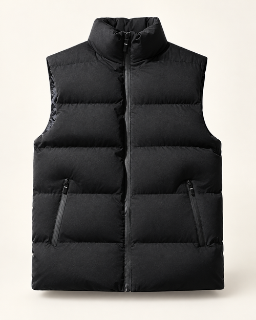Padded winter gilet — front view