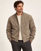 Suede-look bomber — model view