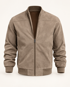 Suede-look bomber — front view