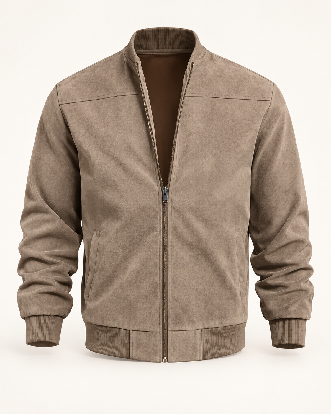 Suede-look bomber — front view