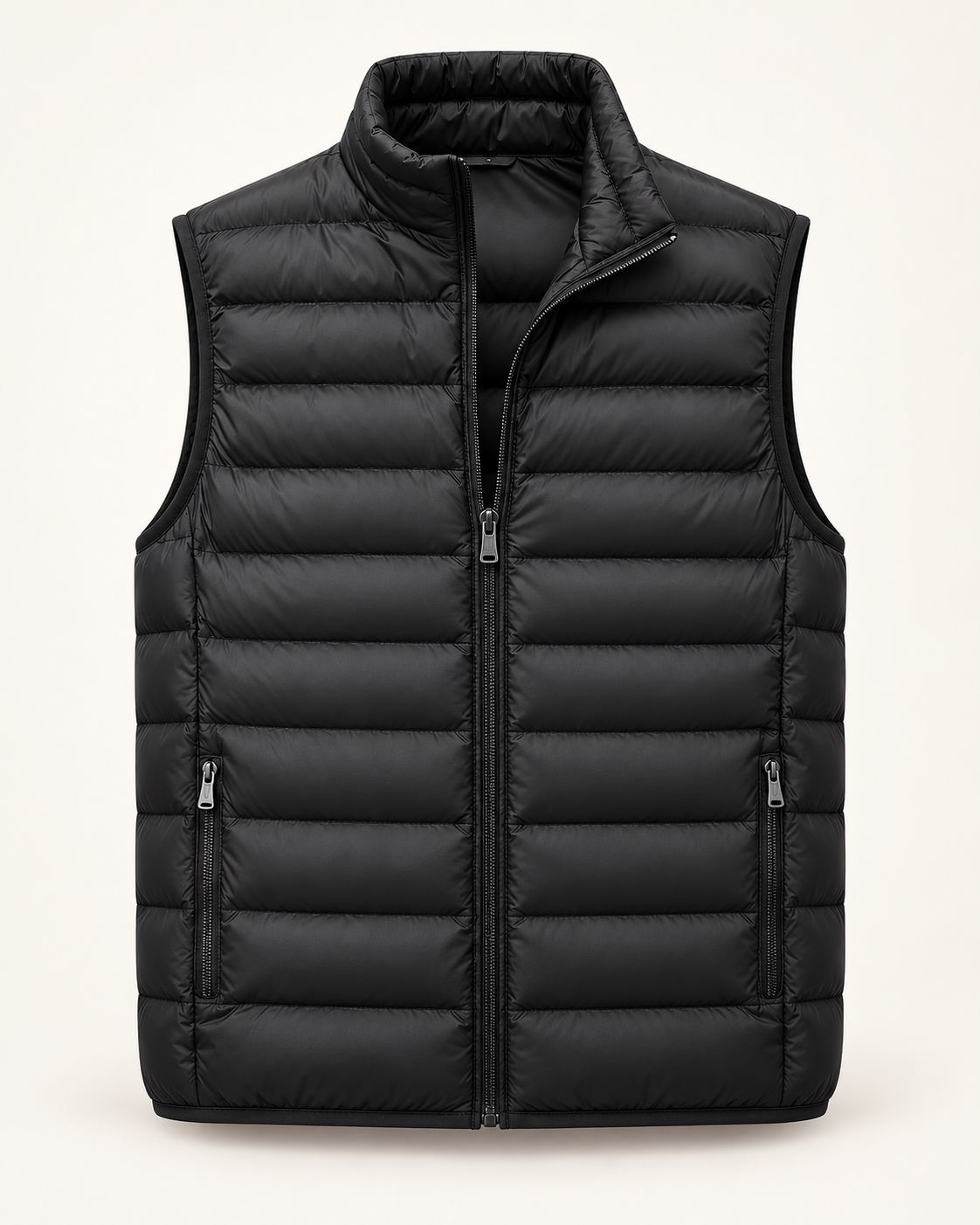 Lightweight quilted gilet — front view