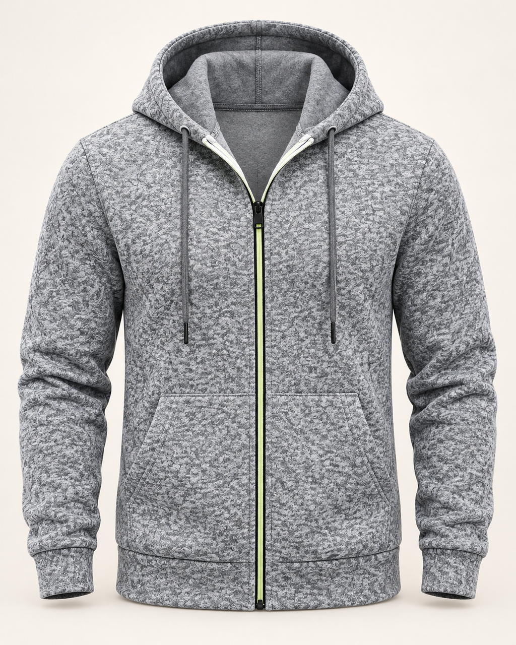 Marl fleece-lined hoodie — front view