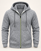 Marl fleece-lined hoodie — front view