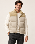 Cord-panel puffer gilet — model view