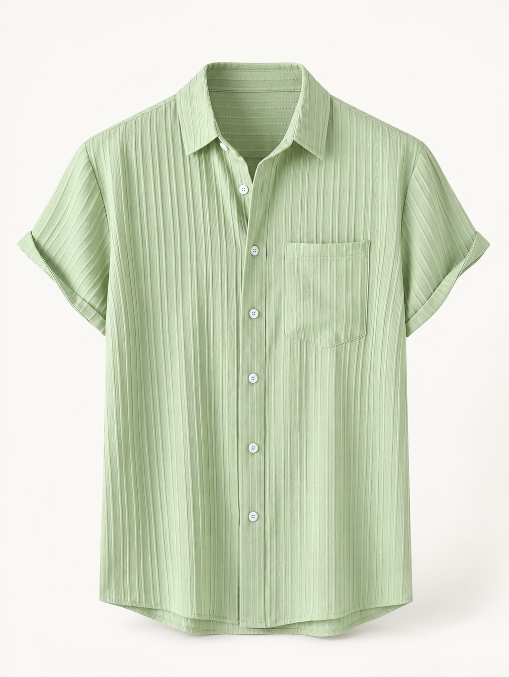 Textured Short Sleeve Shirt — studio view