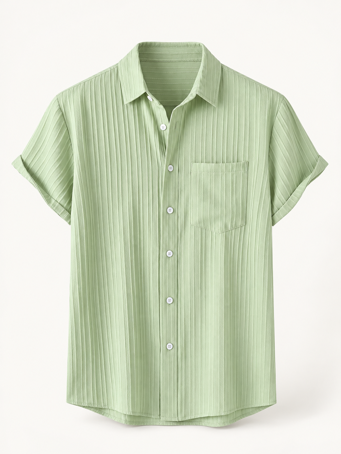 Textured Short Sleeve Shirt — studio view