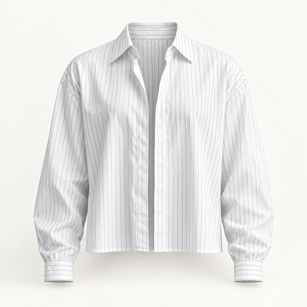 Relaxed Pinstripe Shirt — studio view