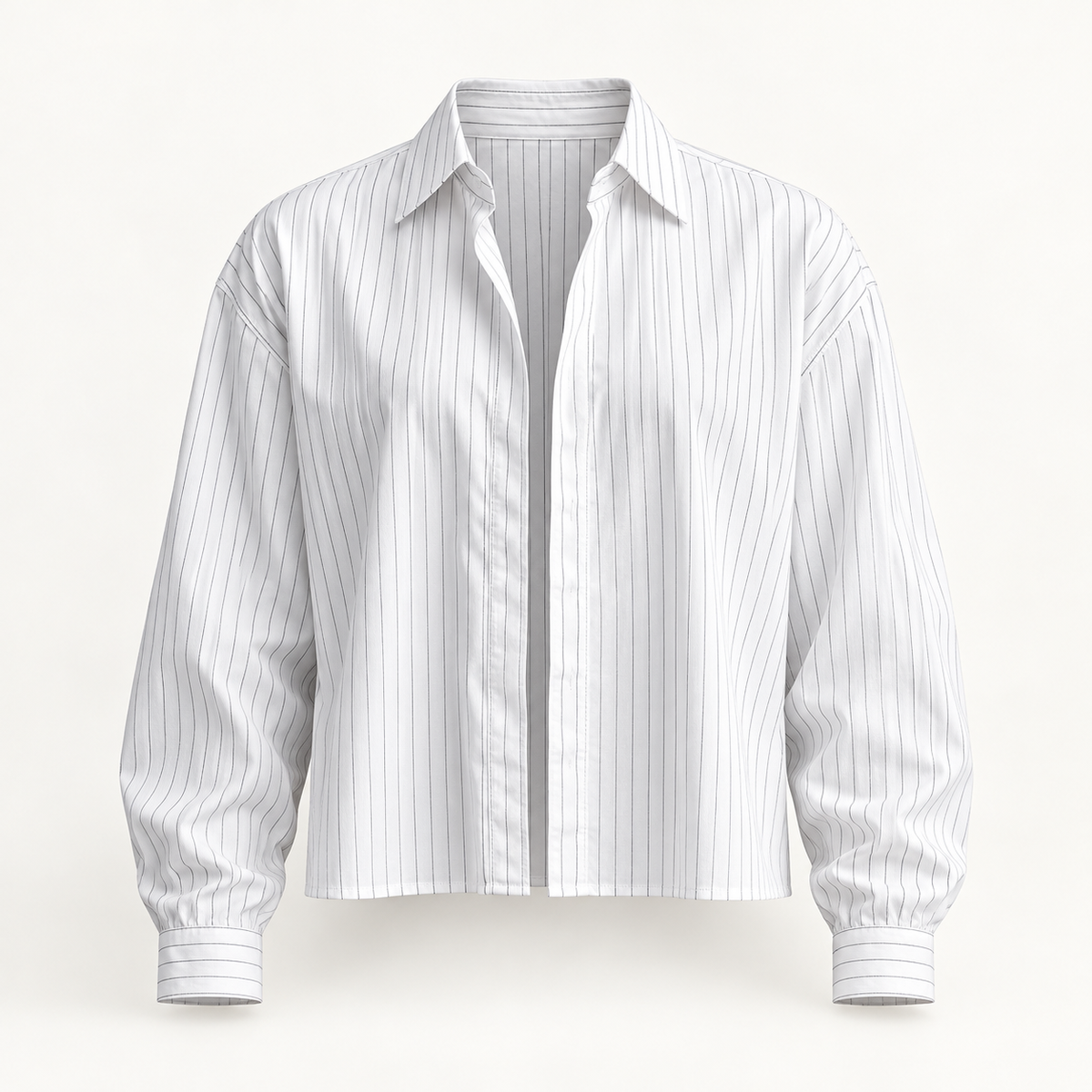Relaxed Pinstripe Shirt — studio view
