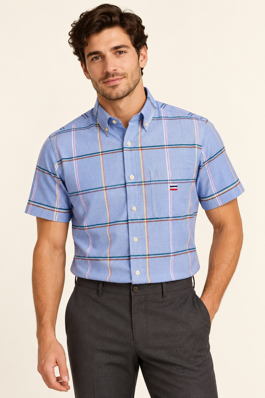 Short Sleeve Oxford Shirt — model view