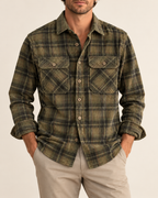 Checked corduroy shirt — worn by a model