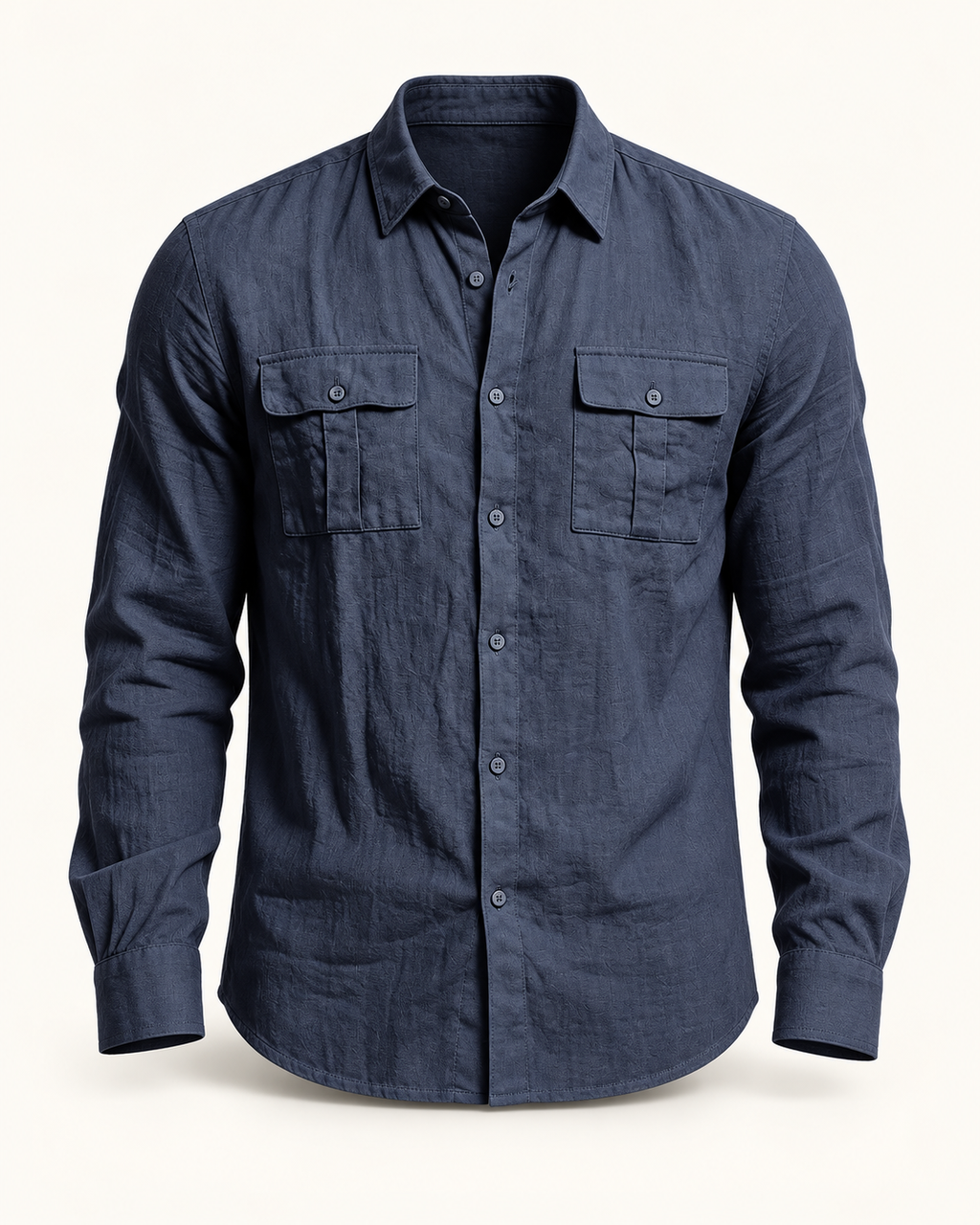 Textured utility shirt — studio product photograph