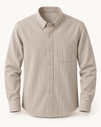 Fine-stripe cotton shirt — studio product photograph