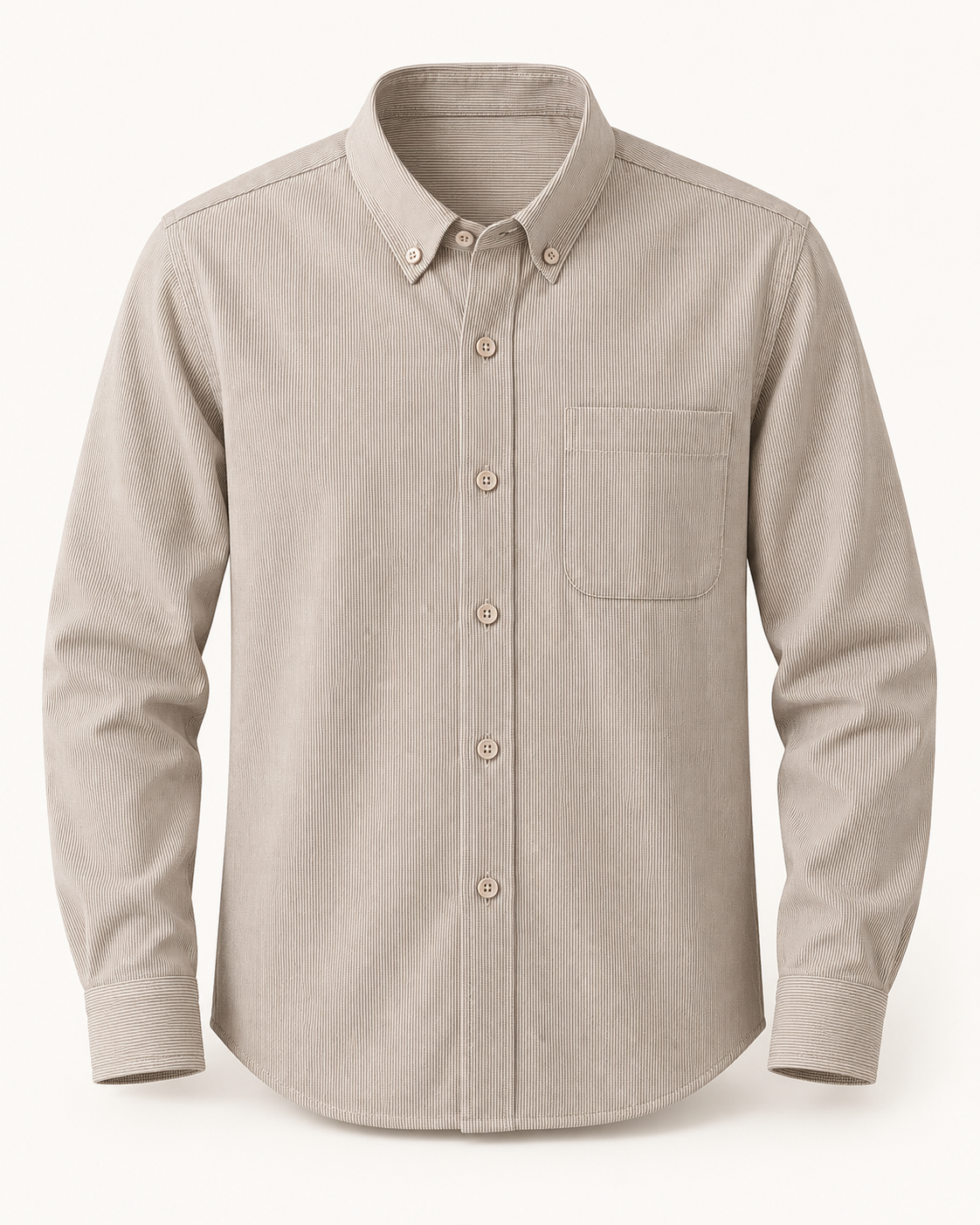 Fine-stripe cotton shirt — studio product photograph