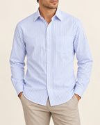 Classic stripe pocket shirt — worn by a model
